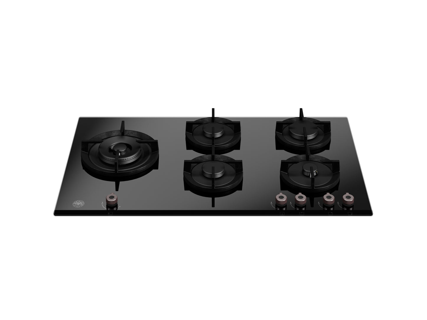 90cm gas op glas, dual wok