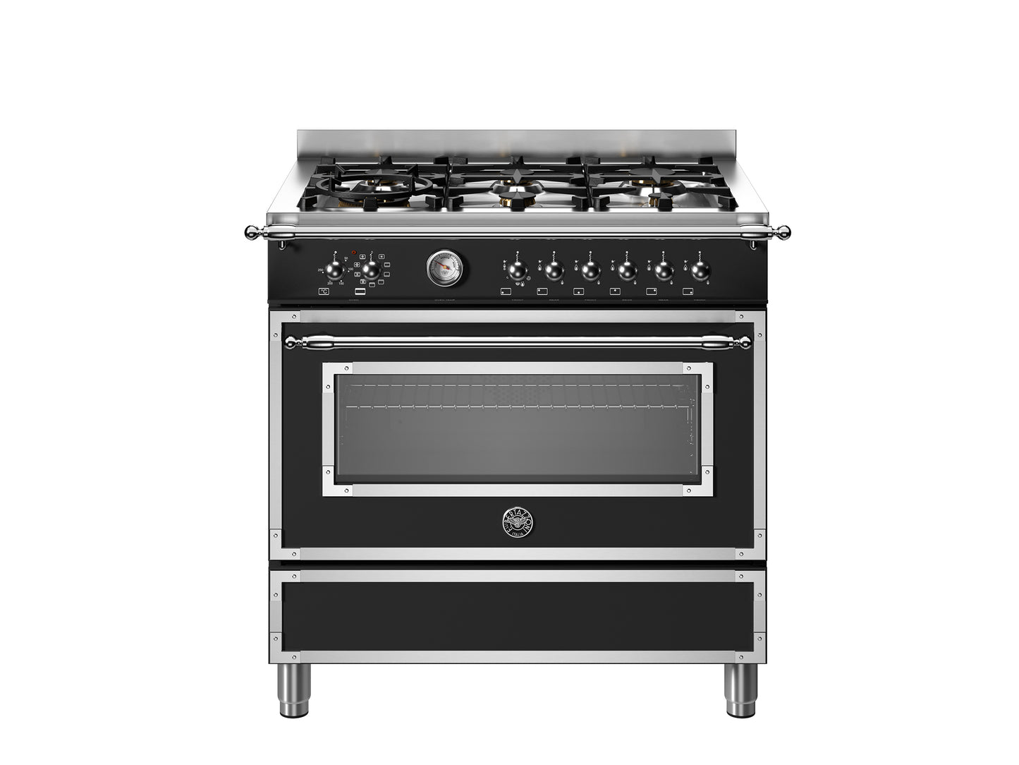 90 cm 6-branders, elektrische enkele oven