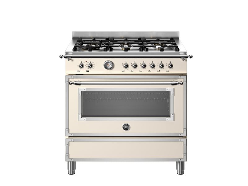 90 cm 6-branders, elektrische enkele oven
