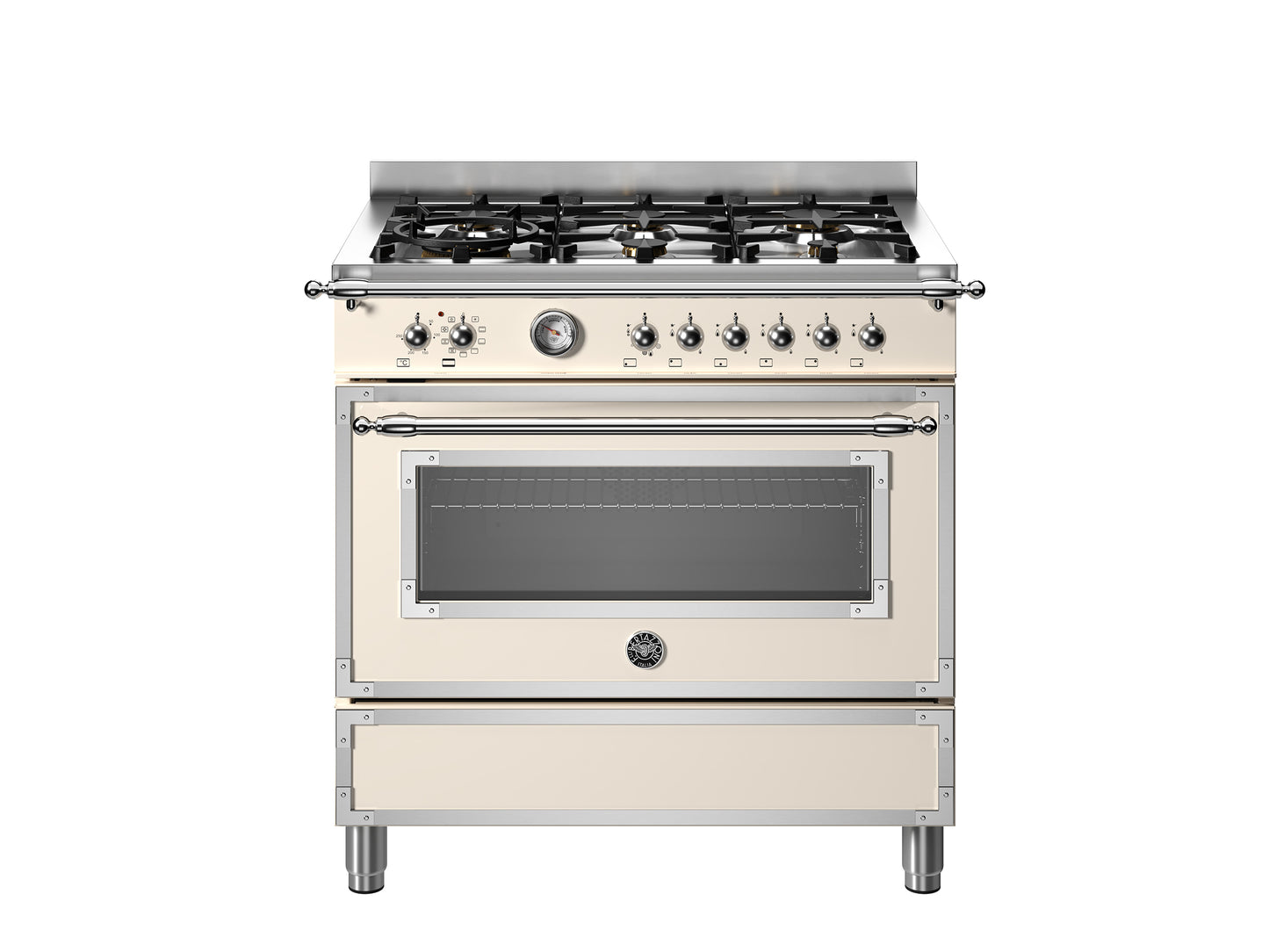 90 cm 6-branders, elektrische enkele oven