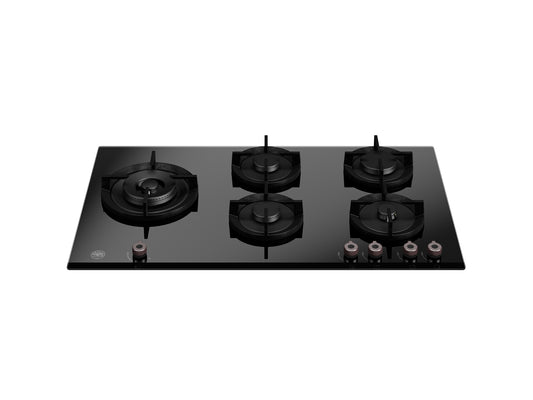 90cm gas op glas, dual wok