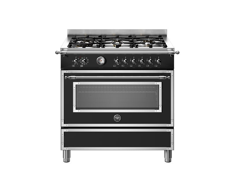 90 cm 6-branders, elektrische enkele oven