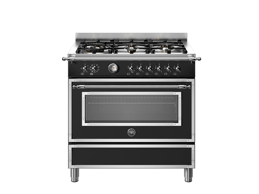 90 cm 6-branders, elektrische enkele oven
