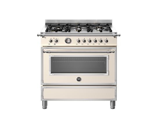 90 cm 6-branders, elektrische enkele oven