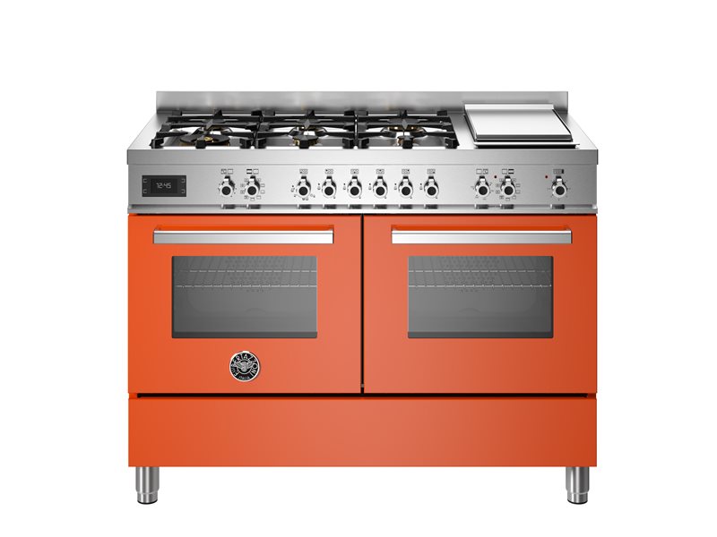 120 cm 6 brander + teppan yaki,  elektrische dubbele oven top line