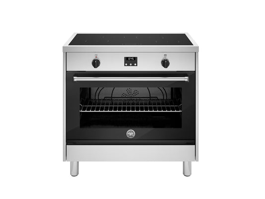 90cm Inductiefornuis, 4 zones, 1 oven, digital timer