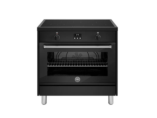 90cm Inductiefornuis, 4 zones, 1 oven, digital timer
