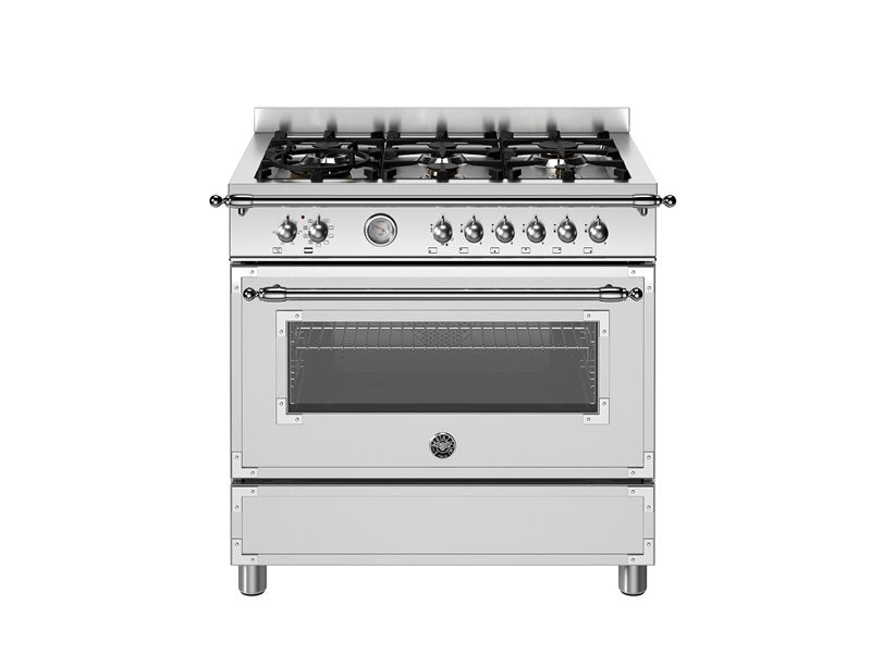 90 cm 6-branders, elektrische enkele oven