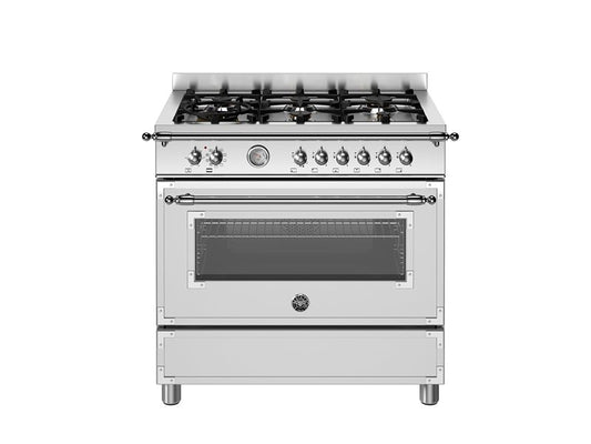 90 cm 6-branders, elektrische enkele oven